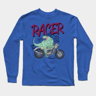 Funny crocodile driving a motorcycle Long Sleeve T-Shirt